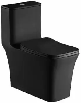 Унитаз Azario GRESSA черный матовый безободковый, с сиденьем м/лифт 705х370х760 (AZ-1111MB)