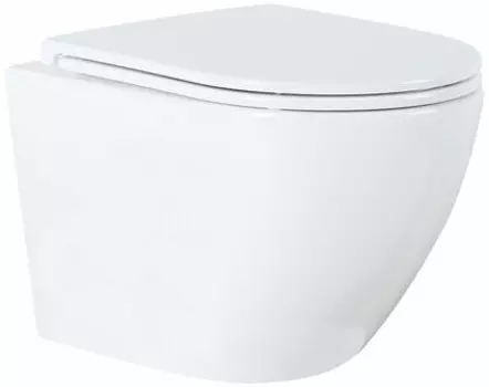 Унитаз Azario Navio безободковый, с сиденьем м/лифт 540x365x425 (AZ-0074)