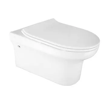 Унитаз Creo Ceramique ARCHI безободковый подвесной с тонкой крышкой м/лифт, с креплениями 360*550*300мм (AR1100R+RE1001T/AR1001T)