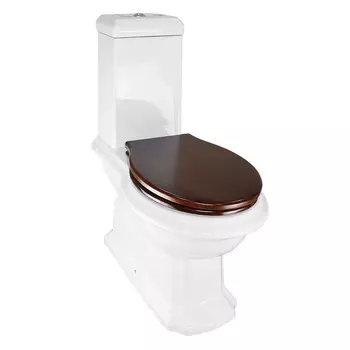 Унитаз Creo Ceramique DIJON с коричневой крышкой (дерево), микролифт, 710*395*845мм (DI1002+DI1003+DI1001N)