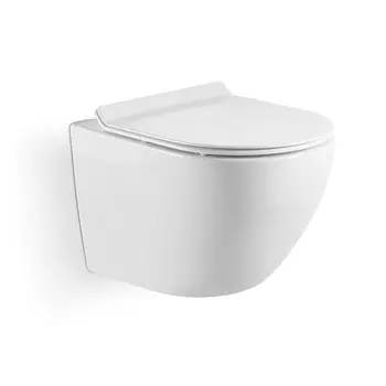 Унитаз Iberica Blanca BILBAO Mini подвесной белый, торнадо, тонкое сиденье дюропласт, soft close (IB.BLM.234.1B1)