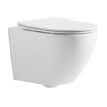 Унитаз Iberica Blanca BILBAO подвесной безободковый белый, тонкое сиденье дюропласт, soft close (IB.BLB.231.1B1)