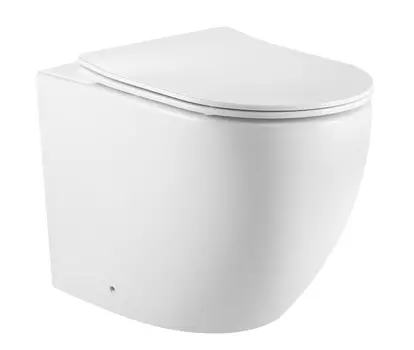 Унитаз Iberica Blanca BURGOS ALTO приставной безободковый белый, тонкое сидение дюропласт, soft close (IB.BLA.331.1B1)