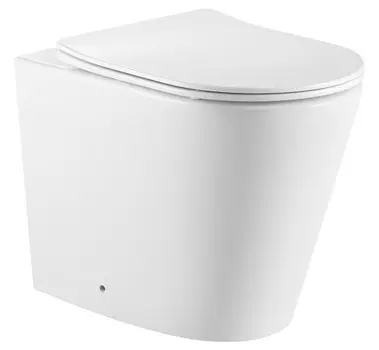 Унитаз Iberica Blanca TOLEDO ALTO приставной безободковый белый, тонкое сидение дюропласт, soft close (IB.BRA.331.1В1)