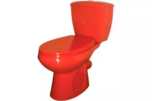 Унитаз Оскольская керамика Элисса Стандарт красный, сиденье полипропилен (43360110202)