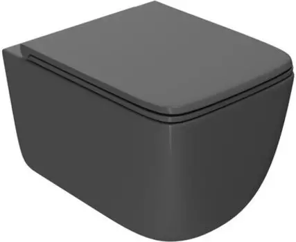 Унитаз Point Меркурий безободковый, сид.дюропласт микролифт быстросъем, графит, (PN41831GM)