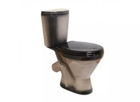 Унитаз Rosa ЭЛЕГАНТ косой вып., нижн. подвод, с арм. и сид. черный (Вн УнЧ02)