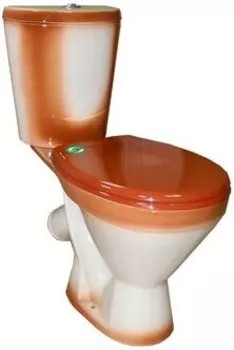 Унитаз Rosa ЭЛЕГАНТ косой выпуск, нижн. подвод, с арм. и сиденьем Уклад, коричневый (Вн УнК05)