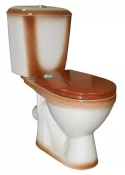 Унитаз Rosa ЛИРА наклон. вып., с арматурой, сиденьем, креплением, коричневый (Вн УнK10)