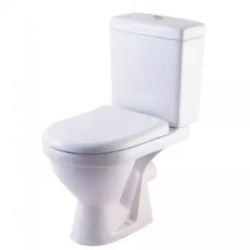 Унитаз Rosa НЕРО горизонт. вып. с 2-х реж. арматурой, сиденье дюропласт soft-close белый (Вн УнБ63)