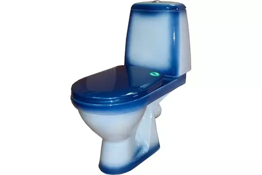 Унитаз Rosa ПРЕМЬЕР горизонт. вып. с арматурой, сиденьем, креплением, синий (Вн УкС313)