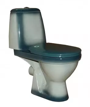 Унитаз Rosa ПРЕМЬЕР с арматурой, сиденьем, креплением, зеленый декор (Вн УкП312)