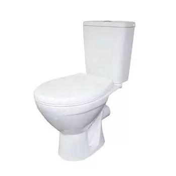 Унитаз Rosa СОЛО горизонт. вып., 2-х режимная арматура Уклад, сиденье полипропилен Уклад, белый (Вн УнБ56)