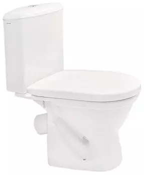 Унитаз Santek АЛЬКОР антивсплеск, косой выпуск, 2-х режимная арматура, сиденье дюропласт (WH302140)