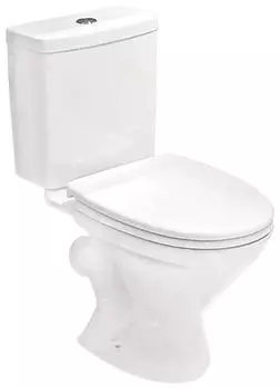 Унитаз Santek ЛИГА косой выпуск, 2-х режимная арматура, сиденье полипропилен (WH302197)