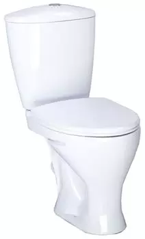 Унитаз Santeri Версия наклонный выпуск, с кнопочной арматурой и сиденьем, белый крап (1.P401.5.S01.00B.F)