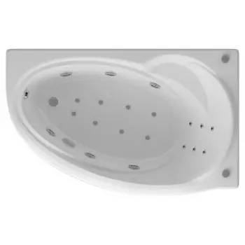 Ванна Aquatek Бетта 170см правая, гидромассаж +спинной массаж, 6 форсунок, с фр.экр. (BET170-0000009)