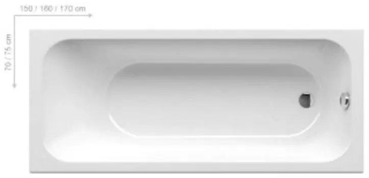 Ванна Ravak CHROME SLIM 150х70 белая C721300000