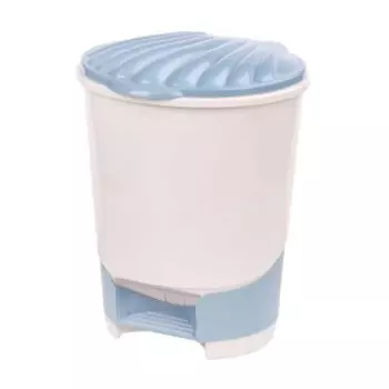 Ведро для мусора Альтернатива М1381 с педалью 10л св.бежево-синий