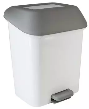 Ведро для мусора Svip Квадра с педалью 15л белый (SV4061БЛ)