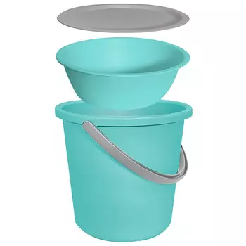 Ведро для уборки HAUSMANN HM-9812 мятный/серый