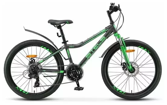 Велосипед для подростков STELS Navigator-410 MD 24 21-SP V010 Чёрный/зелёный (LU091556*LU082934*12)