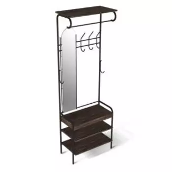Вешалка Sheffilton M-3026 венге/черный + зеркало (2 коробки)