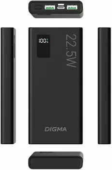 Внешний аккумулятор Digma DGPF10A черный (DGPF10A22PBK)