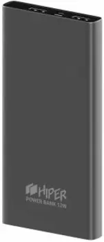 Внешний аккумулятор Hiper Metal 10K темно-серый