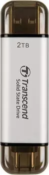 Внешний жесткий диск Transcend USB-C 2TB USB-A серебристый (TS2TESD310S)