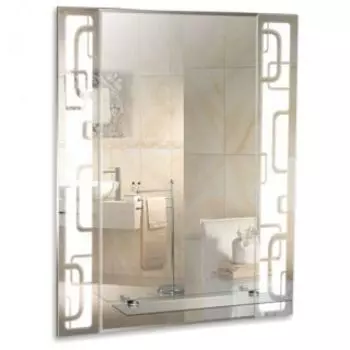 Зеркало Mixline Электра 540*680 полка/фацет/пескоструйный рисунок (529361)