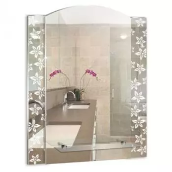 Зеркало Mixline Весна 510*585 с полкой/пескоструйный рисунок (529382)