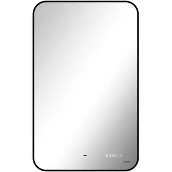 Зеркало Reflection Black View RF4003BV с фоновой подсветкой, бесконт сенс, диммером, часами, черное