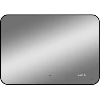 Зеркало Reflection Black View RF4004BV с фоновой подсветкой, бесконт сенс, диммером, часами, черное