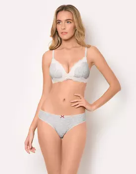 Бра с треугольными чашками без косточек Flight (grigio melange, 1B)