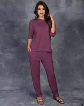 Лонслив с рукавами 3/4 Terra (sangria melange, 4)