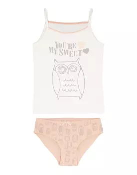 Майка и слипы Sweet Owl (latte, 3)