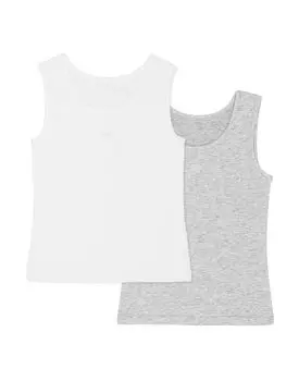 Набор из 2-х маек Basic (bianco/grigio melange, 3)