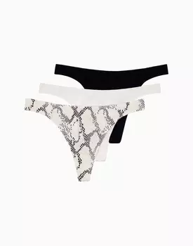 Набор из 3-х стрингов средняя посадка с высоким вырезом бедра MD771