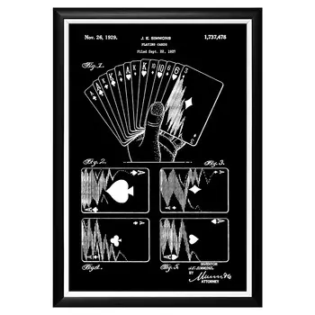 Арт-постер патент на дизайн игральных карт 1929