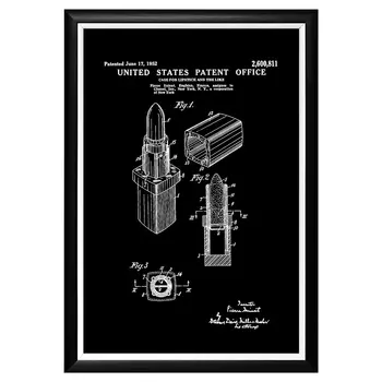 Арт-постер патент на футляр для губной помады шанель