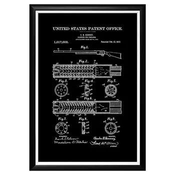 Арт-постер патент на глушитель для огнестрельного оружия