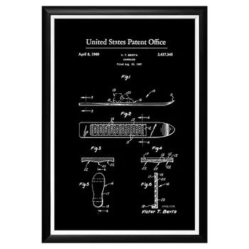 Арт-постер патент на сноуборд 1969