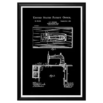 Арт-постер патент на стол для швейной машины 1901