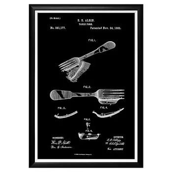 Арт-постер патент на столовую вилку 1885