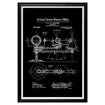 Арт-постер патент на учебный планетарий 1909