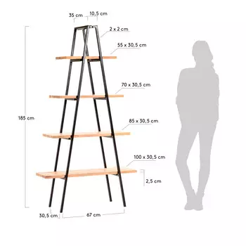Cтеллаж Delaia из металла и дерева