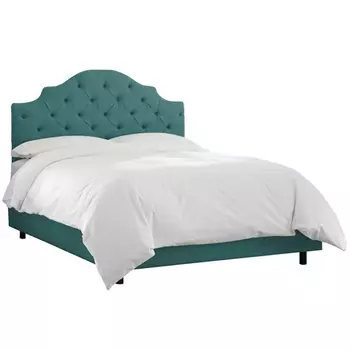 Кровать Henley Tufted Teal 160х200 бирюзового цвета