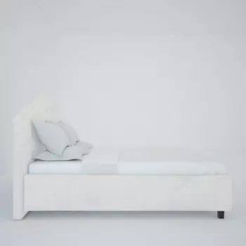 Кровать "Palace" велюр молочного цвета 160x200