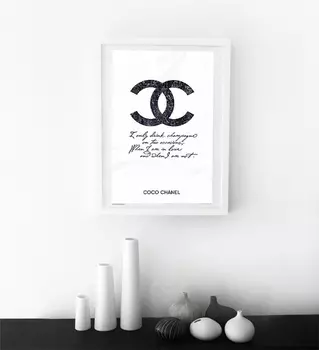 Постер "Drink Champagne. Coco Chanel" а4